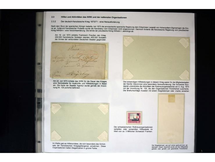 Rotes Kreuz: 1870/1990 (ca.), Ausstellungs-Sammlung "Eine Idee erobert die Welt" auf 60 Seiten plus Ergänzungsband mit 37 Sei