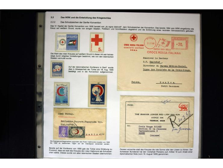 Rotes Kreuz: 1870/1990 (ca.), Ausstellungs-Sammlung "Eine Idee erobert die Welt" auf 60 Seiten plus Ergänzungsband mit 37 Sei