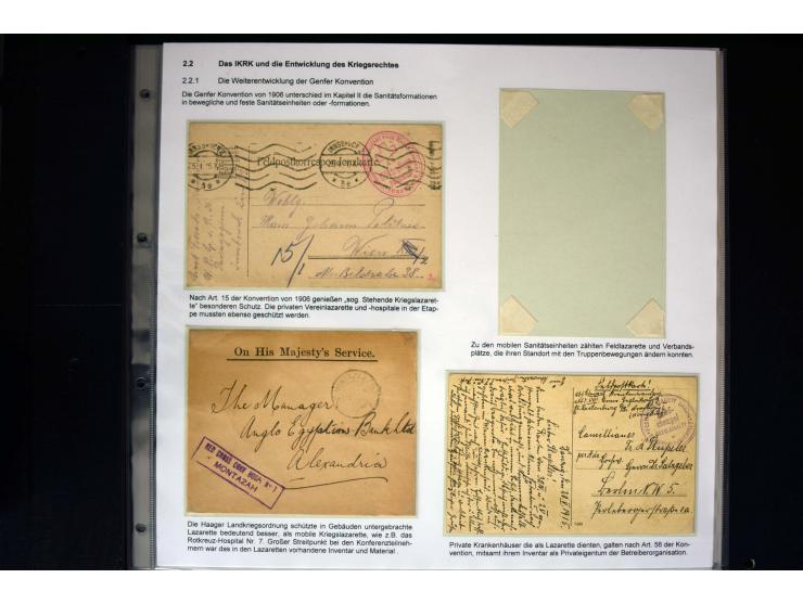 Rotes Kreuz: 1870/1990 (ca.), Ausstellungs-Sammlung "Eine Idee erobert die Welt" auf 60 Seiten plus Ergänzungsband mit 37 Sei