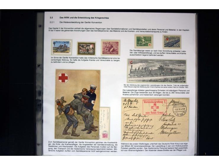 Rotes Kreuz: 1870/1990 (ca.), Ausstellungs-Sammlung "Eine Idee erobert die Welt" auf 60 Seiten plus Ergänzungsband mit 37 Sei
