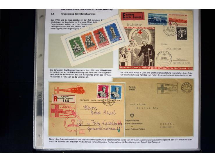 Rotes Kreuz: 1870/1990 (ca.), Ausstellungs-Sammlung "Eine Idee erobert die Welt" auf 60 Seiten plus Ergänzungsband mit 37 Sei