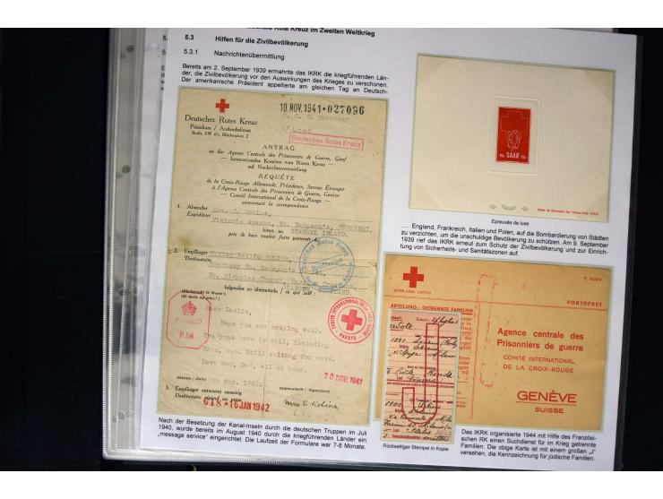 Rotes Kreuz: 1870/1990 (ca.), Ausstellungs-Sammlung "Eine Idee erobert die Welt" auf 60 Seiten plus Ergänzungsband mit 37 Sei