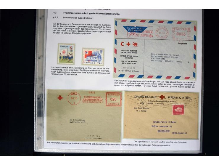 Rotes Kreuz: 1870/1990 (ca.), Ausstellungs-Sammlung "Eine Idee erobert die Welt" auf 60 Seiten plus Ergänzungsband mit 37 Sei