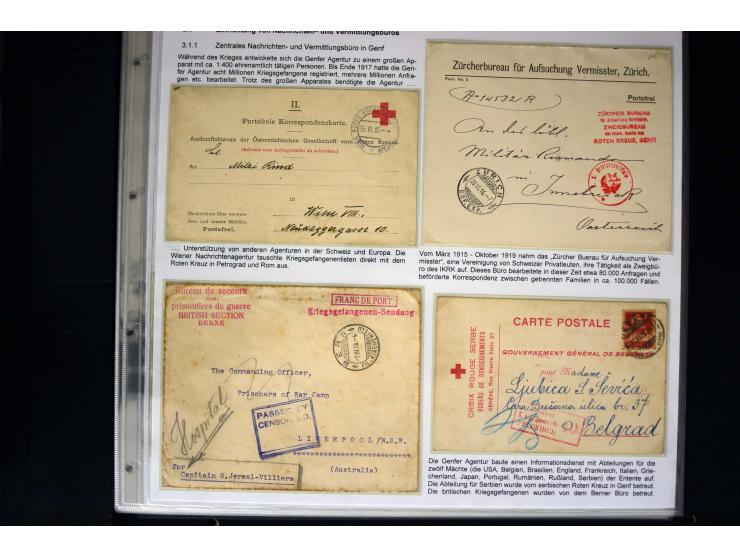Rotes Kreuz: 1870/1990 (ca.), Ausstellungs-Sammlung "Eine Idee erobert die Welt" auf 60 Seiten plus Ergänzungsband mit 37 Sei