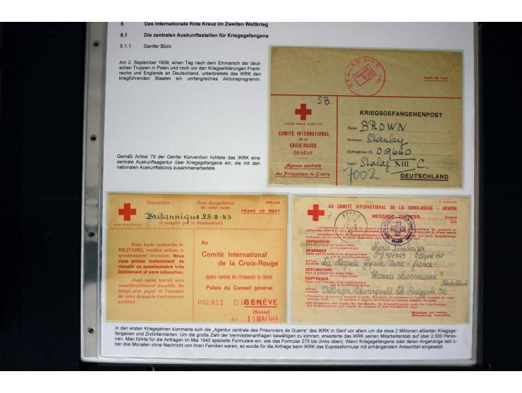 Rotes Kreuz: 1870/1990 (ca.), Ausstellungs-Sammlung "Eine Idee erobert die Welt" auf 60 Seiten plus Ergänzungsband mit 37 Sei