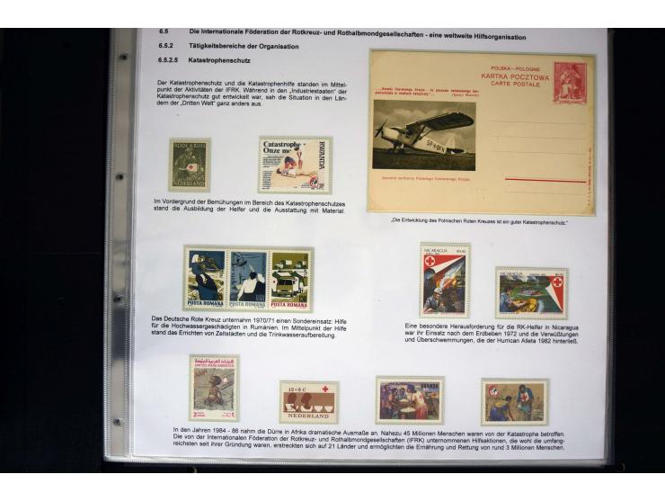Rotes Kreuz: 1870/1990 (ca.), Ausstellungs-Sammlung "Eine Idee erobert die Welt" auf 60 Seiten plus Ergänzungsband mit 37 Sei