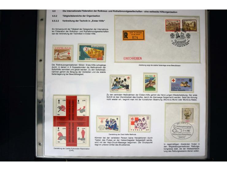 Rotes Kreuz: 1870/1990 (ca.), Ausstellungs-Sammlung "Eine Idee erobert die Welt" auf 60 Seiten plus Ergänzungsband mit 37 Sei