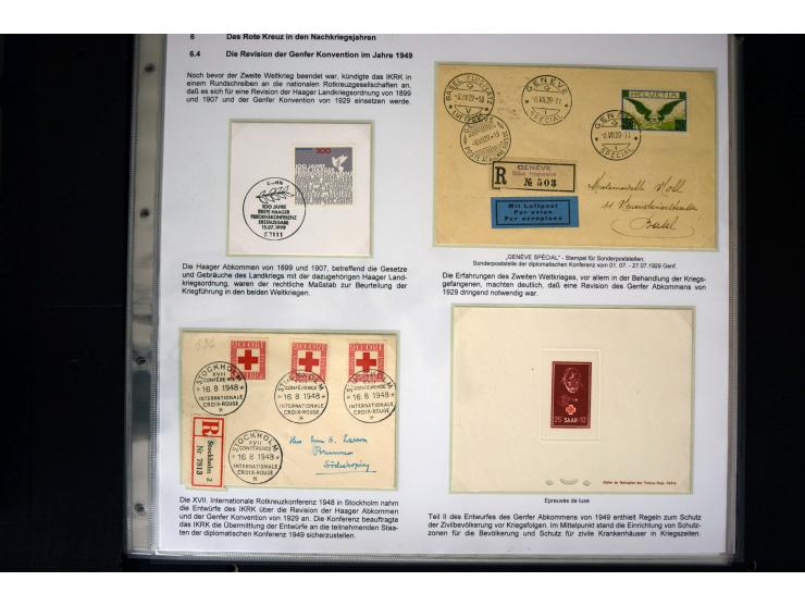Rotes Kreuz: 1870/1990 (ca.), Ausstellungs-Sammlung "Eine Idee erobert die Welt" auf 60 Seiten plus Ergänzungsband mit 37 Sei