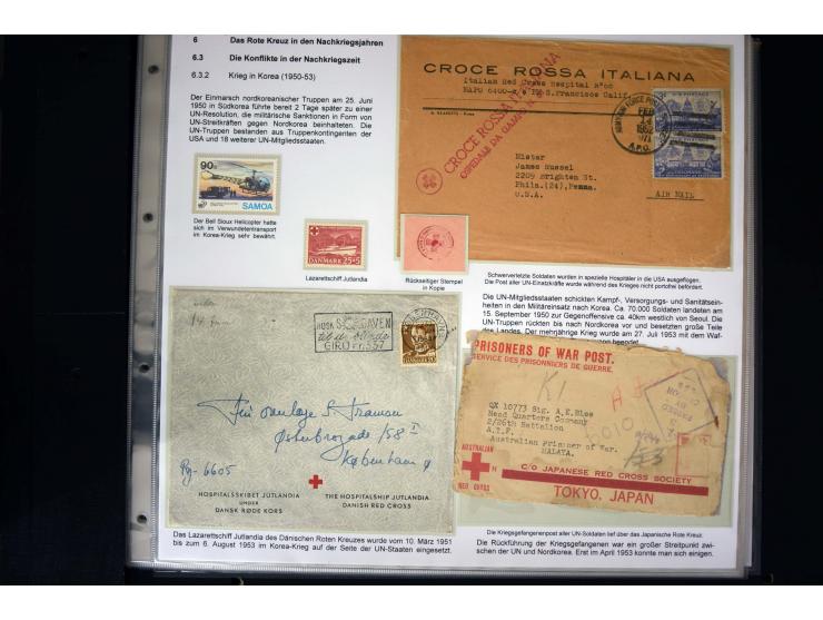 Rotes Kreuz: 1870/1990 (ca.), Ausstellungs-Sammlung "Eine Idee erobert die Welt" auf 60 Seiten plus Ergänzungsband mit 37 Sei