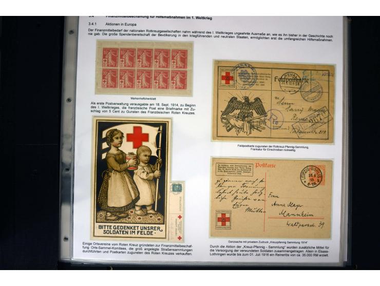 Rotes Kreuz: 1870/1990 (ca.), Ausstellungs-Sammlung "Eine Idee erobert die Welt" auf 60 Seiten plus Ergänzungsband mit 37 Sei