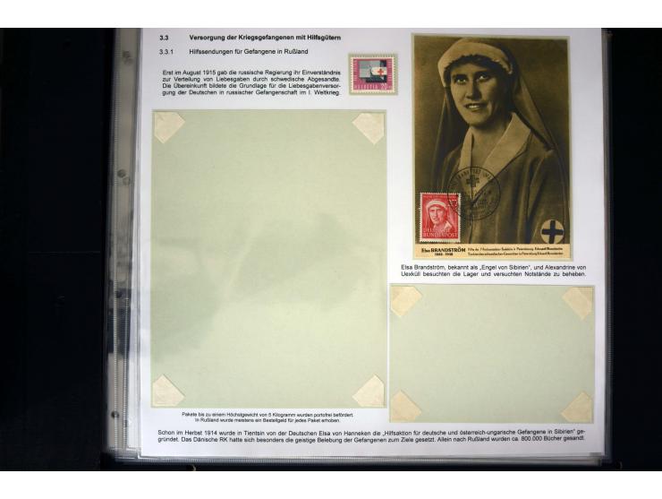 Rotes Kreuz: 1870/1990 (ca.), Ausstellungs-Sammlung "Eine Idee erobert die Welt" auf 60 Seiten plus Ergänzungsband mit 37 Sei