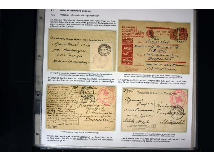 Rotes Kreuz: 1870/1990 (ca.), Ausstellungs-Sammlung "Eine Idee erobert die Welt" auf 60 Seiten plus Ergänzungsband mit 37 Sei