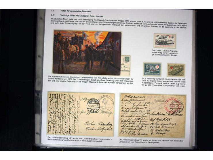 Rotes Kreuz: 1870/1990 (ca.), Ausstellungs-Sammlung "Eine Idee erobert die Welt" auf 60 Seiten plus Ergänzungsband mit 37 Sei