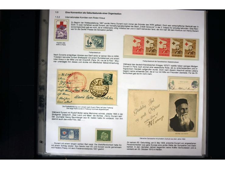 Rotes Kreuz: 1870/1990 (ca.), Ausstellungs-Sammlung "Eine Idee erobert die Welt" auf 60 Seiten plus Ergänzungsband mit 37 Sei