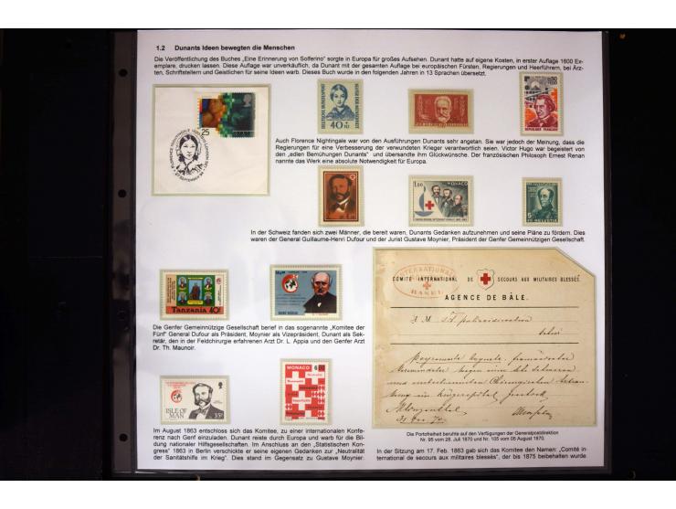 Rotes Kreuz: 1870/1990 (ca.), Ausstellungs-Sammlung "Eine Idee erobert die Welt" auf 60 Seiten plus Ergänzungsband mit 37 Sei