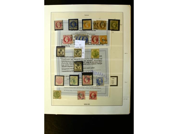 Baden bis Württemberg, ungebrauchte und gestempelte reichhaltige Sammlung mit u.a. Baden Mi.-NBr. 1a, Hannover Nr. 18, Sachse