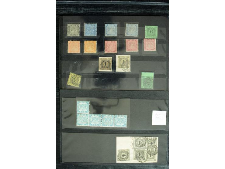 1851/67, ungebrauchte und gestempelte Sammlung ab Mi.-Nr. 1 mit einigen schönen Briefstücken und Briefen, dabei Farben, Paare
