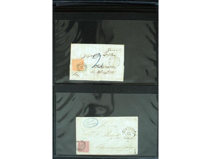 1851/67, ungebrauchte und gestempelte Sammlung ab Mi.-Nr. 1 mit einigen schönen Briefstücken und Briefen, dabei Farben, Paare