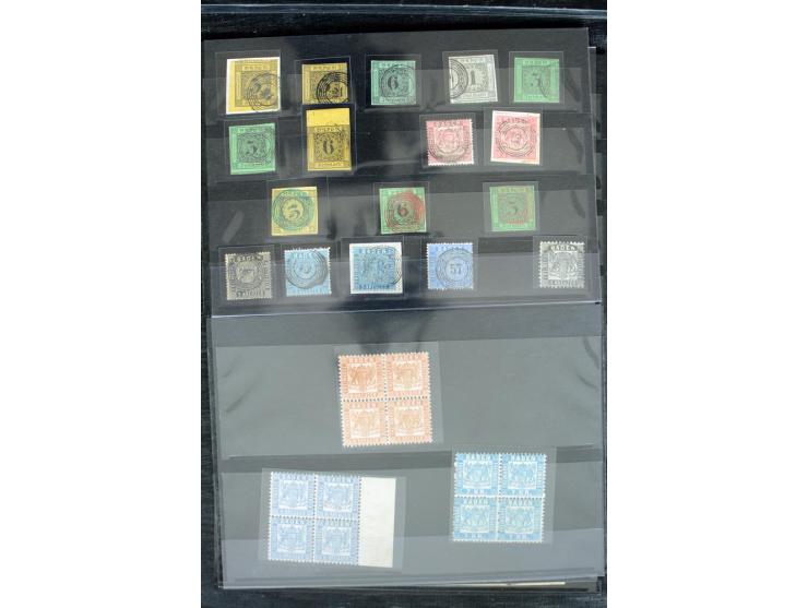 1851/67, ungebrauchte und gestempelte Sammlung ab Mi.-Nr. 1 mit einigen schönen Briefstücken und Briefen, dabei Farben, Paare