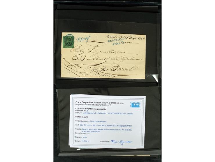 1851/67, ungebrauchte und gestempelte Sammlung ab Mi.-Nr. 1 mit einigen schönen Briefstücken und Briefen, dabei Farben, Paare