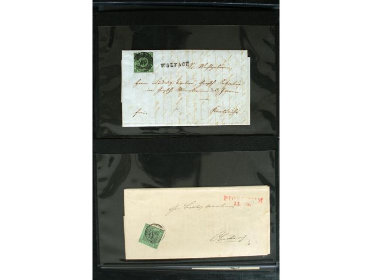 1851/67, ungebrauchte und gestempelte Sammlung ab Mi.-Nr. 1 mit einigen schönen Briefstücken und Briefen, dabei Farben, Paare