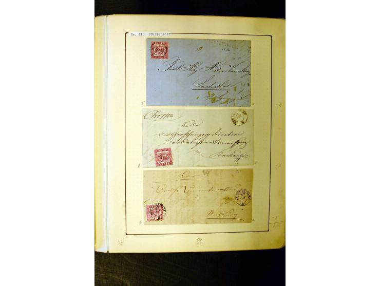 NUMMERN- UND ORTSSTEMPEL: Dreibändiger Sammlungsteil einer alten Vorkriegssammlung, beinhaltend die Nummern 50-63 und 99-120 