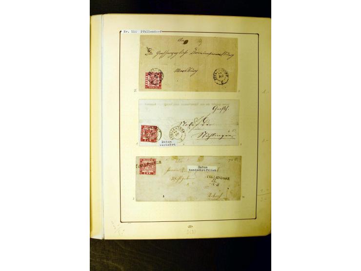 NUMMERN- UND ORTSSTEMPEL: Dreibändiger Sammlungsteil einer alten Vorkriegssammlung, beinhaltend die Nummern 50-63 und 99-120 