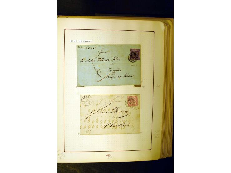 NUMMERN- UND ORTSSTEMPEL: Dreibändiger Sammlungsteil einer alten Vorkriegssammlung, beinhaltend die Nummern 50-63 und 99-120 