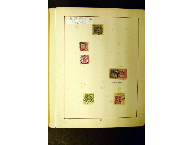 NUMMERN- UND ORTSSTEMPEL: Dreibändiger Sammlungsteil einer alten Vorkriegssammlung, beinhaltend die Nummern 50-63 und 99-120 