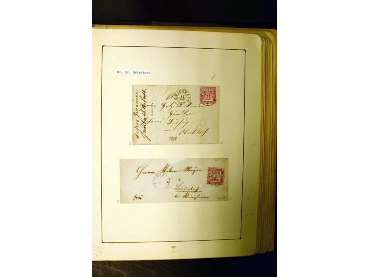NUMMERN- UND ORTSSTEMPEL: Dreibändiger Sammlungsteil einer alten Vorkriegssammlung, beinhaltend die Nummern 50-63 und 99-120 