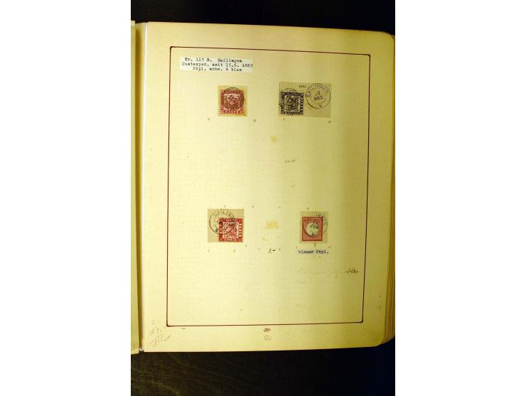 NUMMERN- UND ORTSSTEMPEL: Dreibändiger Sammlungsteil einer alten Vorkriegssammlung, beinhaltend die Nummern 50-63 und 99-120 