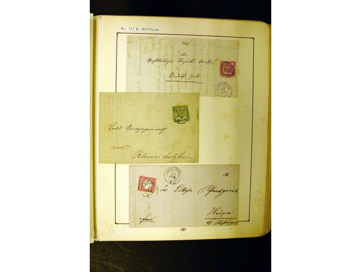 NUMMERN- UND ORTSSTEMPEL: Dreibändiger Sammlungsteil einer alten Vorkriegssammlung, beinhaltend die Nummern 50-63 und 99-120 