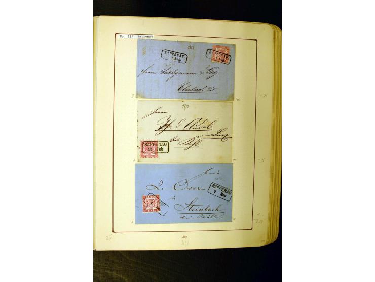 NUMMERN- UND ORTSSTEMPEL: Dreibändiger Sammlungsteil einer alten Vorkriegssammlung, beinhaltend die Nummern 50-63 und 99-120 