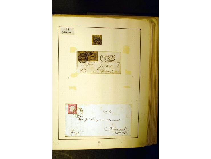 NUMMERN- UND ORTSSTEMPEL: Dreibändiger Sammlungsteil einer alten Vorkriegssammlung, beinhaltend die Nummern 50-63 und 99-120 