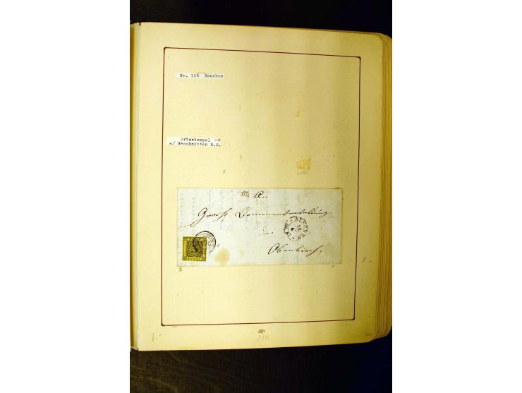 NUMMERN- UND ORTSSTEMPEL: Dreibändiger Sammlungsteil einer alten Vorkriegssammlung, beinhaltend die Nummern 50-63 und 99-120 
