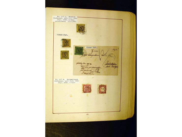 NUMMERN- UND ORTSSTEMPEL: Dreibändiger Sammlungsteil einer alten Vorkriegssammlung, beinhaltend die Nummern 50-63 und 99-120 