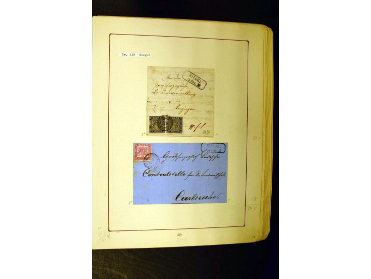 NUMMERN- UND ORTSSTEMPEL: Dreibändiger Sammlungsteil einer alten Vorkriegssammlung, beinhaltend die Nummern 50-63 und 99-120 