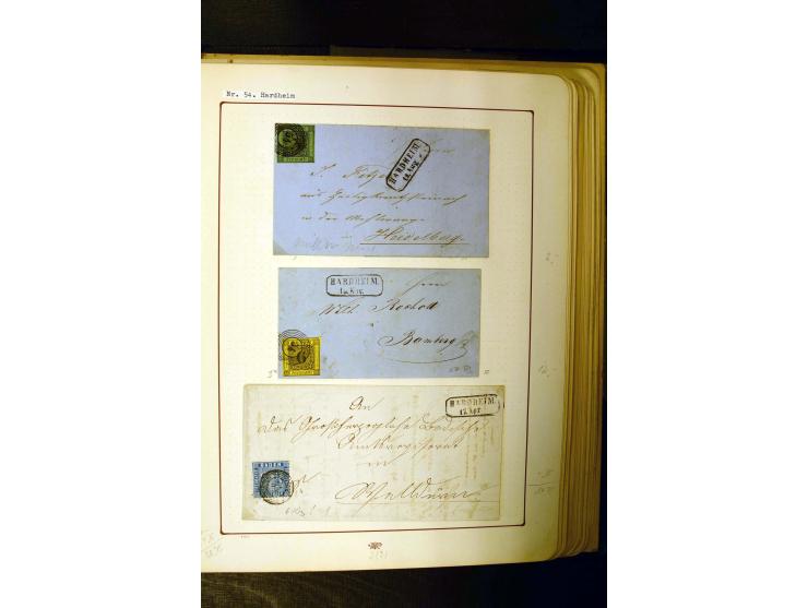 NUMMERN- UND ORTSSTEMPEL: Dreibändiger Sammlungsteil einer alten Vorkriegssammlung, beinhaltend die Nummern 50-63 und 99-120 