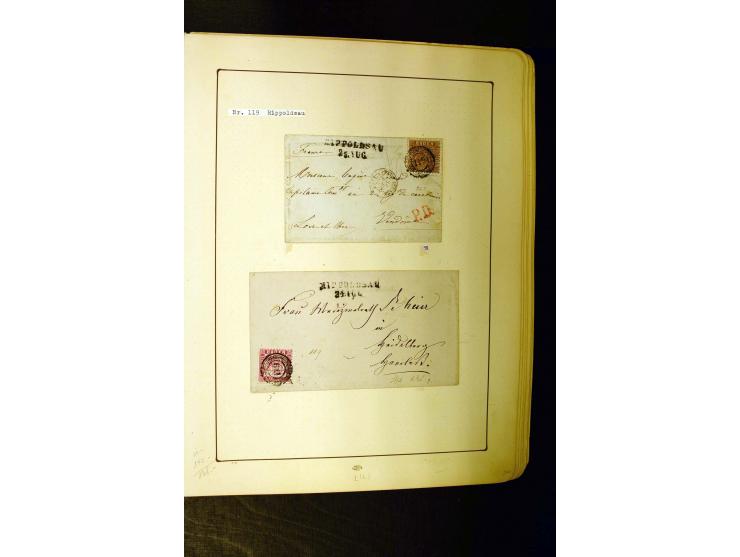 NUMMERN- UND ORTSSTEMPEL: Dreibändiger Sammlungsteil einer alten Vorkriegssammlung, beinhaltend die Nummern 50-63 und 99-120 