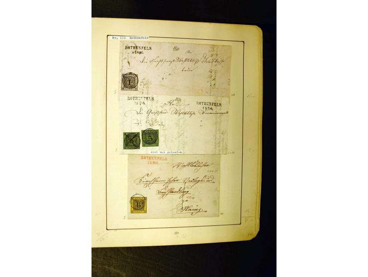 NUMMERN- UND ORTSSTEMPEL: Dreibändiger Sammlungsteil einer alten Vorkriegssammlung, beinhaltend die Nummern 50-63 und 99-120 
