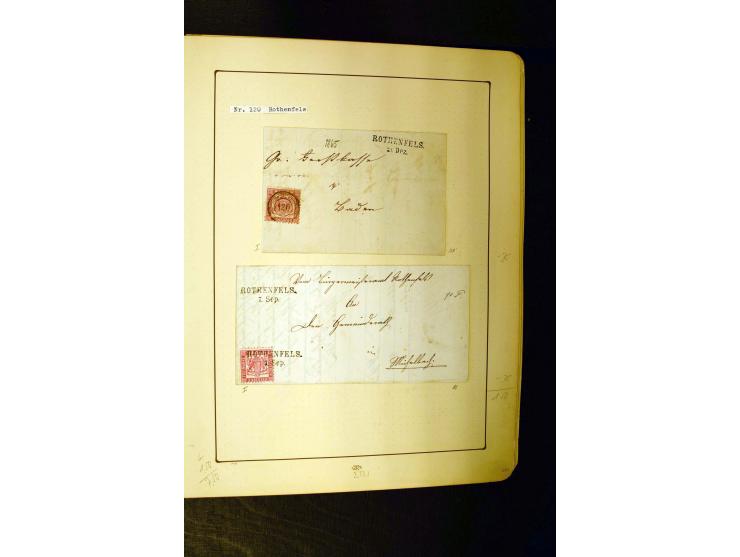 NUMMERN- UND ORTSSTEMPEL: Dreibändiger Sammlungsteil einer alten Vorkriegssammlung, beinhaltend die Nummern 50-63 und 99-120 