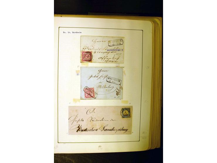 NUMMERN- UND ORTSSTEMPEL: Dreibändiger Sammlungsteil einer alten Vorkriegssammlung, beinhaltend die Nummern 50-63 und 99-120 