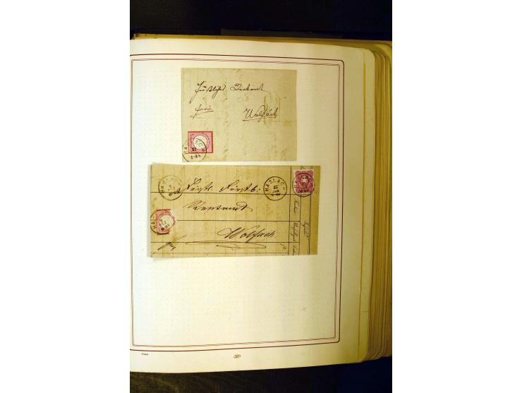 NUMMERN- UND ORTSSTEMPEL: Dreibändiger Sammlungsteil einer alten Vorkriegssammlung, beinhaltend die Nummern 50-63 und 99-120 