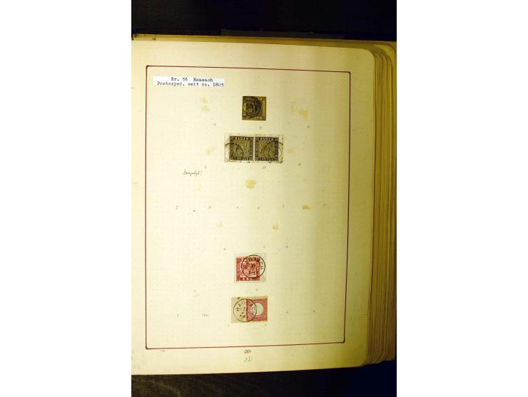 NUMMERN- UND ORTSSTEMPEL: Dreibändiger Sammlungsteil einer alten Vorkriegssammlung, beinhaltend die Nummern 50-63 und 99-120 