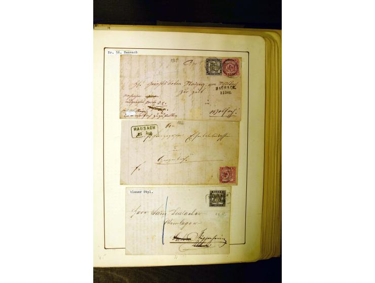 NUMMERN- UND ORTSSTEMPEL: Dreibändiger Sammlungsteil einer alten Vorkriegssammlung, beinhaltend die Nummern 50-63 und 99-120 