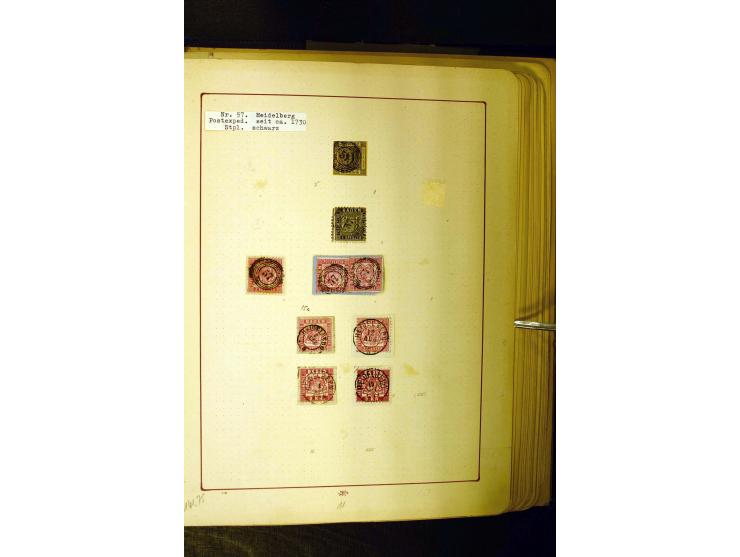 NUMMERN- UND ORTSSTEMPEL: Dreibändiger Sammlungsteil einer alten Vorkriegssammlung, beinhaltend die Nummern 50-63 und 99-120 