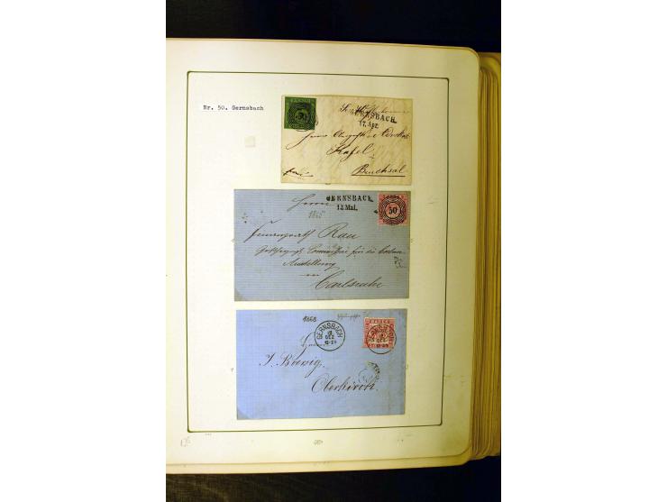 NUMMERN- UND ORTSSTEMPEL: Dreibändiger Sammlungsteil einer alten Vorkriegssammlung, beinhaltend die Nummern 50-63 und 99-120 