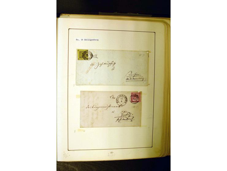 NUMMERN- UND ORTSSTEMPEL: Dreibändiger Sammlungsteil einer alten Vorkriegssammlung, beinhaltend die Nummern 50-63 und 99-120 