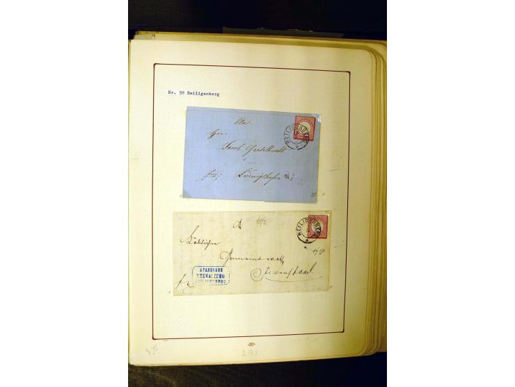NUMMERN- UND ORTSSTEMPEL: Dreibändiger Sammlungsteil einer alten Vorkriegssammlung, beinhaltend die Nummern 50-63 und 99-120 