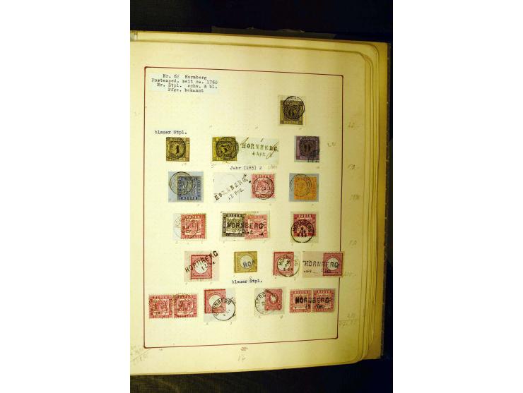 NUMMERN- UND ORTSSTEMPEL: Dreibändiger Sammlungsteil einer alten Vorkriegssammlung, beinhaltend die Nummern 50-63 und 99-120 